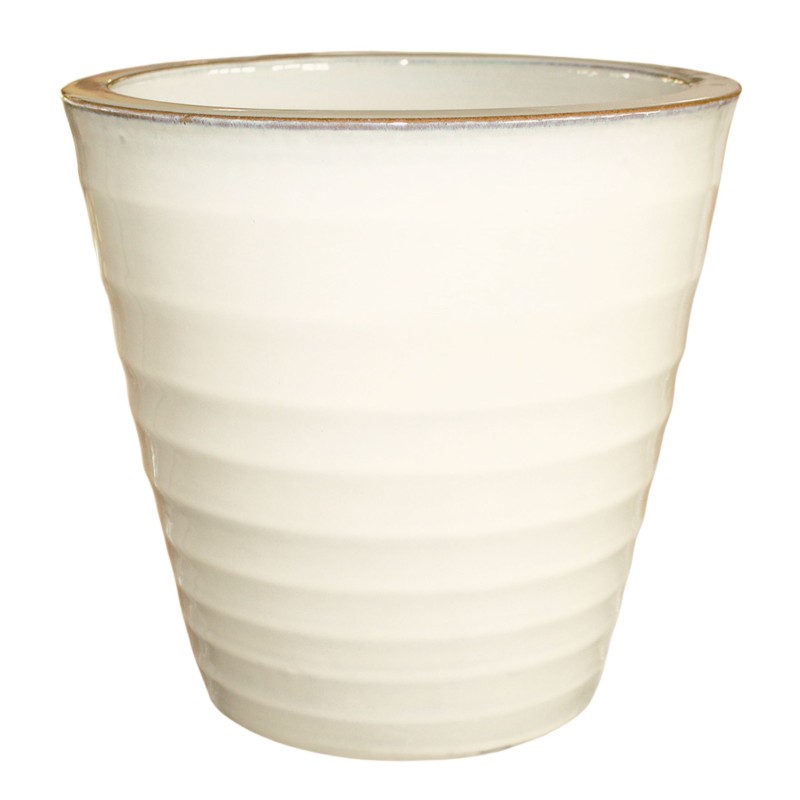 DONICA CERAMICZNA SZKLIWIONA MROZOODPORNA KREM H38 x Ø41