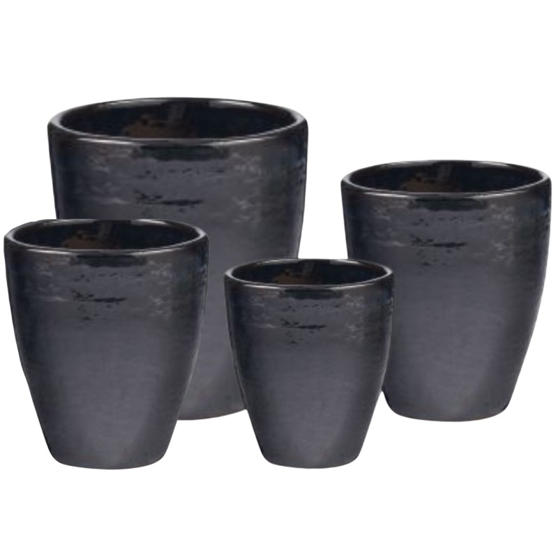 DONICA CERAMICZNA SZKLIWIONA CZARNA MROZOODPORNA