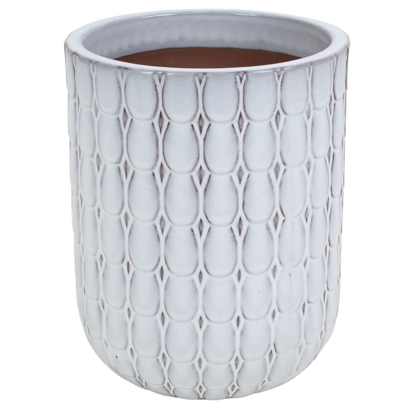 CERAMICZNA DONICA SZKLIWIONA KREM 200-4408