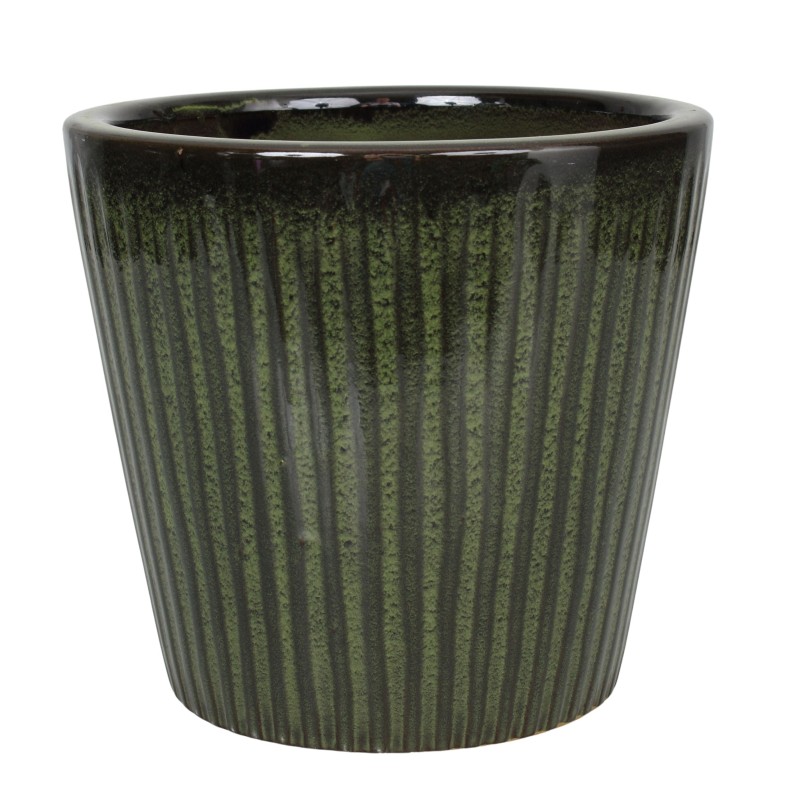 DONICA CERAMICZNA SZKLIWIONA ZIELONA 200-4378