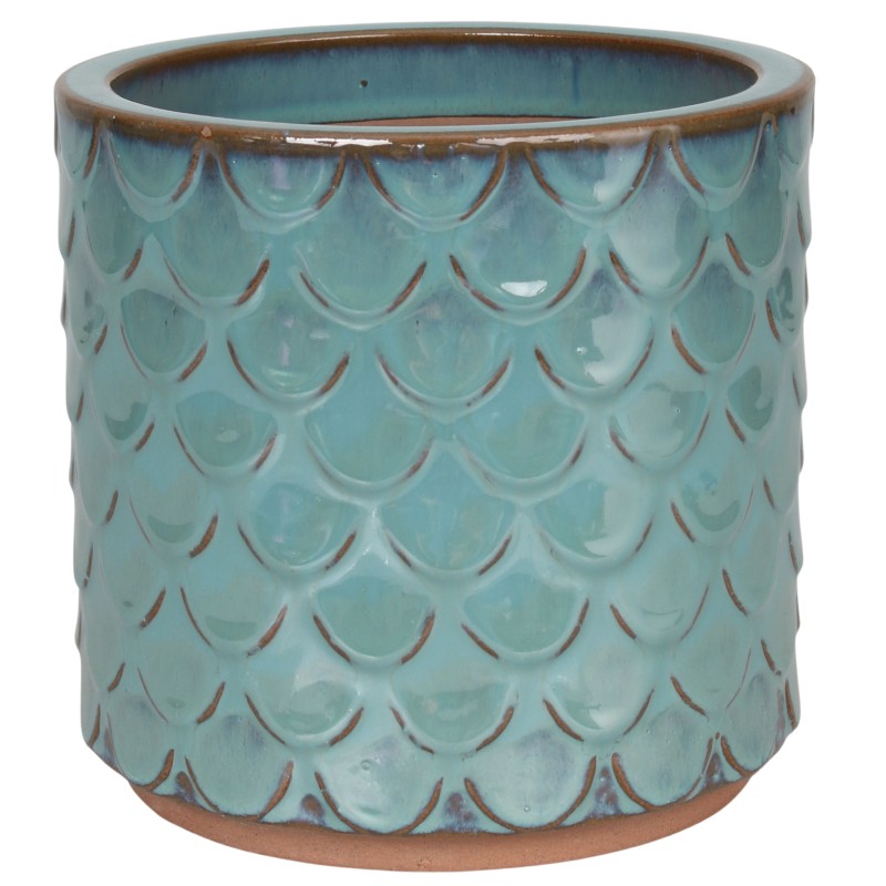CERAMICZNA DONICA SZKLIWIONA MORSKI BŁĘKIT 200-4397