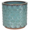 CERAMICZNA DONICA SZKLIWIONA MORSKI BŁĘKIT 200-4397