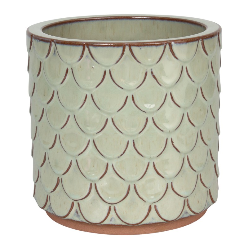 CERAMICZNA DONICA SZKLIWIONA ZIELONA 200-4397