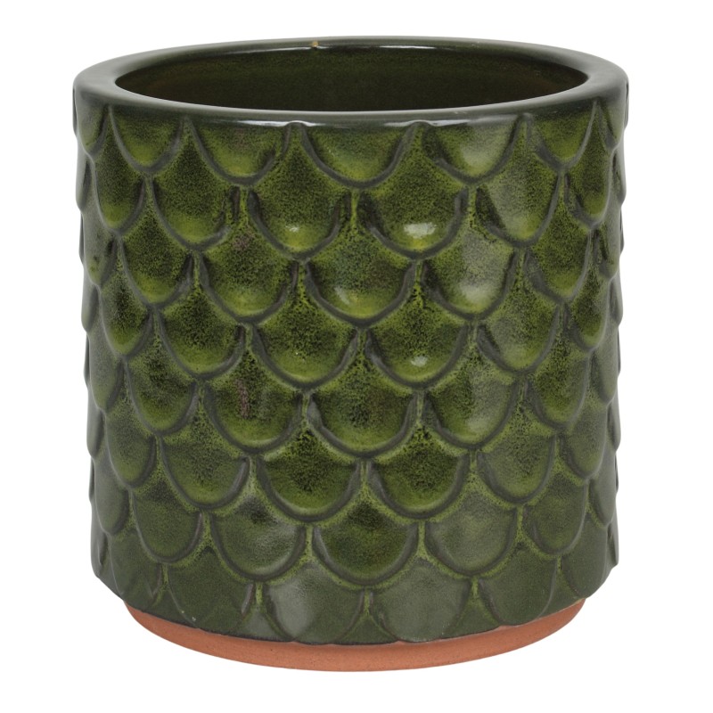 CERAMICZNA DONICA SZKLIWIONA ZIELONA 200-4397