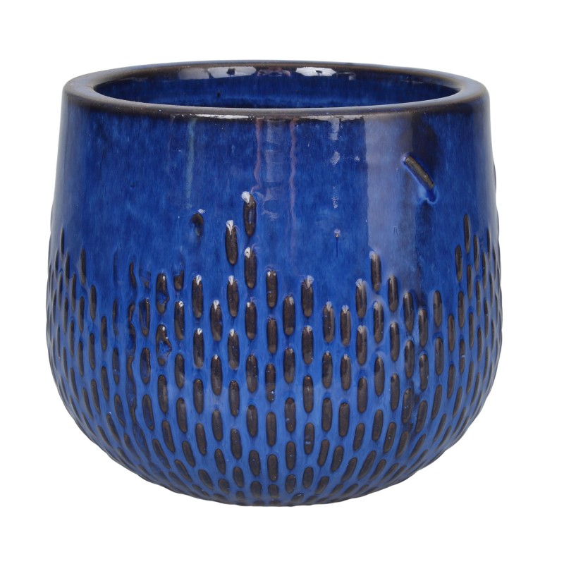 CERAMICZNA DONICA SZKLIWIONA 200-4350 NIEBIESKA