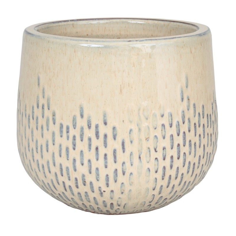 CERAMICZNA DONICA SZKLIWIONA 200-4350 KREMOWA
