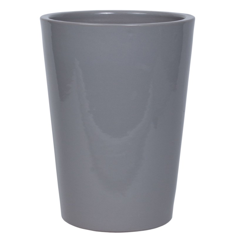 CERAMICZNA DONICA SZKLIWIONA JASNY GRAFIT 200-1500