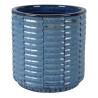 CERAMICZNA DONICA SZKLIWIONA BŁĘKITNA