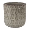 CERAMICZNA DONICA SZKLIWIONA CYLINDER SZARA