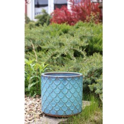 CERAMICZNA DONICA SZKLIWIONA MORSKI BŁĘKIT 200-4397