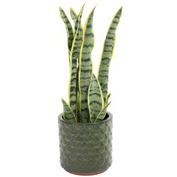 CERAMICZNA DONICA SZKLIWIONA ZIELONA 200-4397