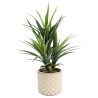 CERAMICZNA DONICA SZKLIWIONA KREMOWA 200-4397