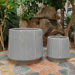 OSŁONKA CERAMICZNA SZKLIWIONA SZARA KOMPLET 2SZT