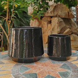 OSŁONKA CERAMICZNA SZKLIWIONA CZARNA KOMPLET 2SZT