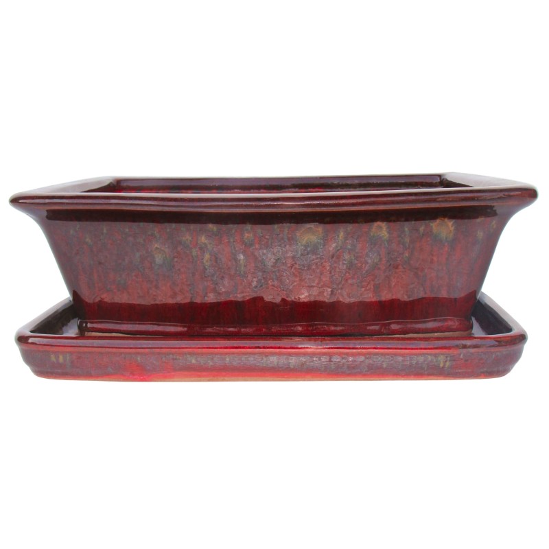DONICA BONSAI CERAMICZNA SZKLIWIONA CZERWONA G93