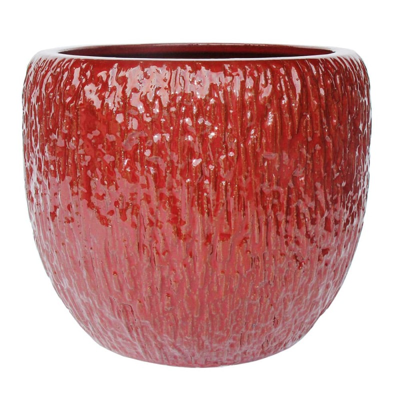 DONICA CERAMICZNA SZKLIWIONA MROZOODPORNA CZERWONA KOMPLET 3SZT