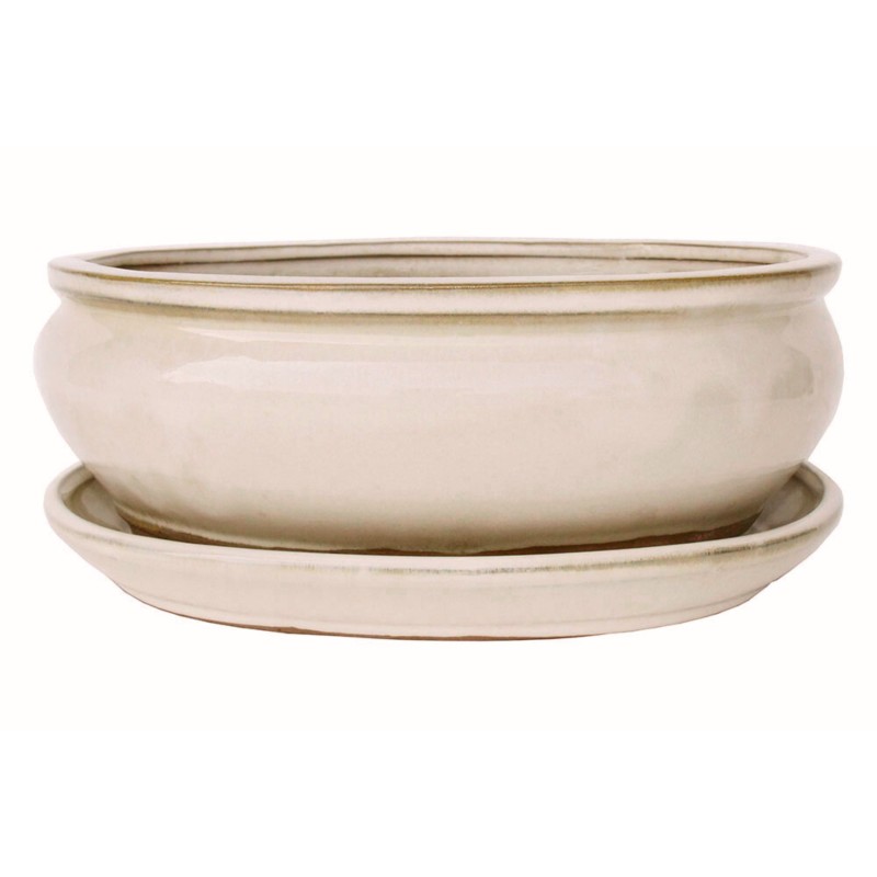 DONICA BONSAI CERAMICZNA SZKLIWIONA KREMOWA O59