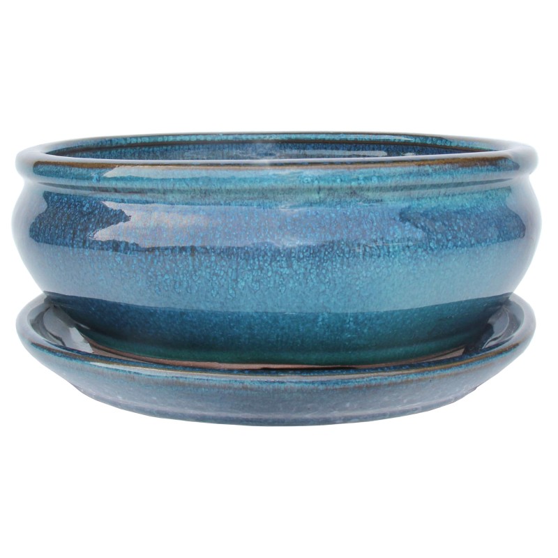 DONICA BONSAI CERAMICZNA SZKLIWIONA TURKUS O59