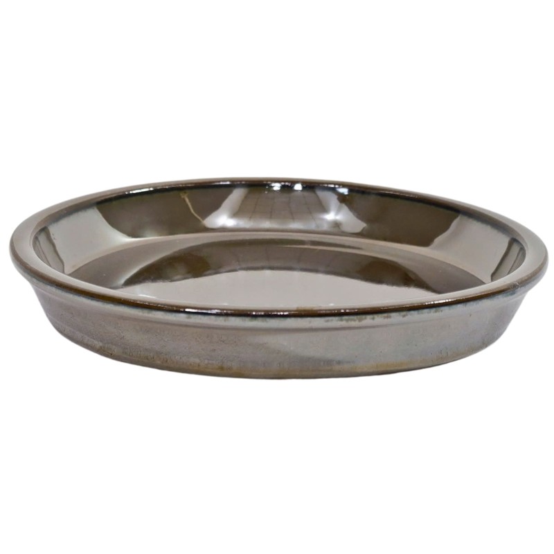 PODSTAWKA CERAMICZNA SZKLIWIONA BRĄZOWA