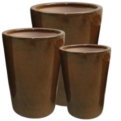 CERAMICZNA DONICA SZKLIWIONA BRĄZOWA 200-1500