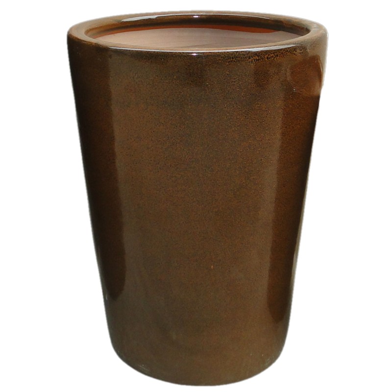 CERAMICZNA DONICA SZKLIWIONA BRĄZOWA 200-1500