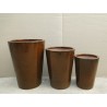 CERAMICZNA DONICA SZKLIWIONA BRĄZOWA 200-1500