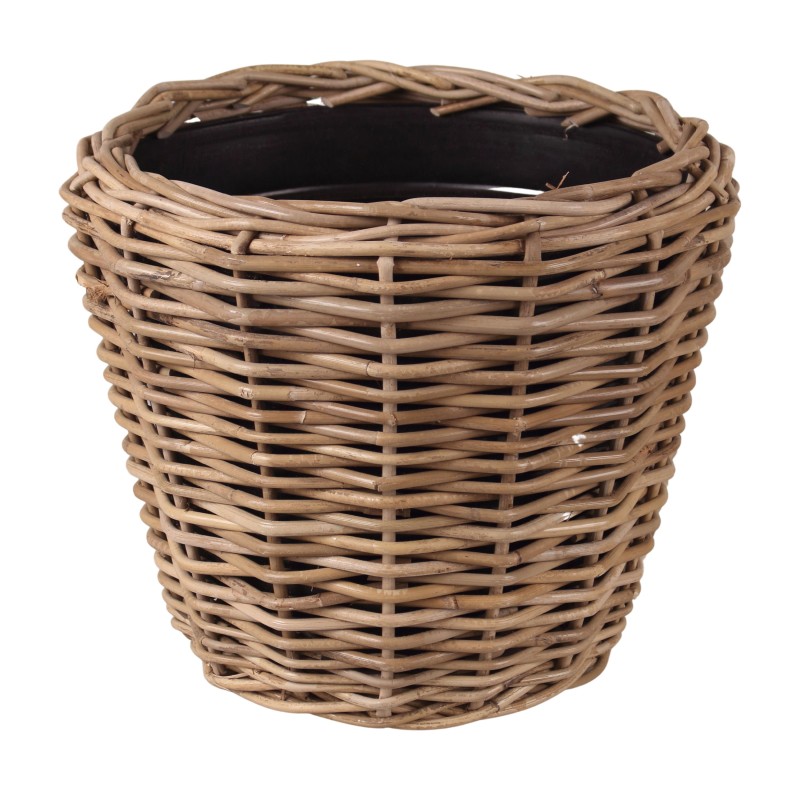 OSŁONKA LUMI RATTAN SZARA OKRĄGŁA