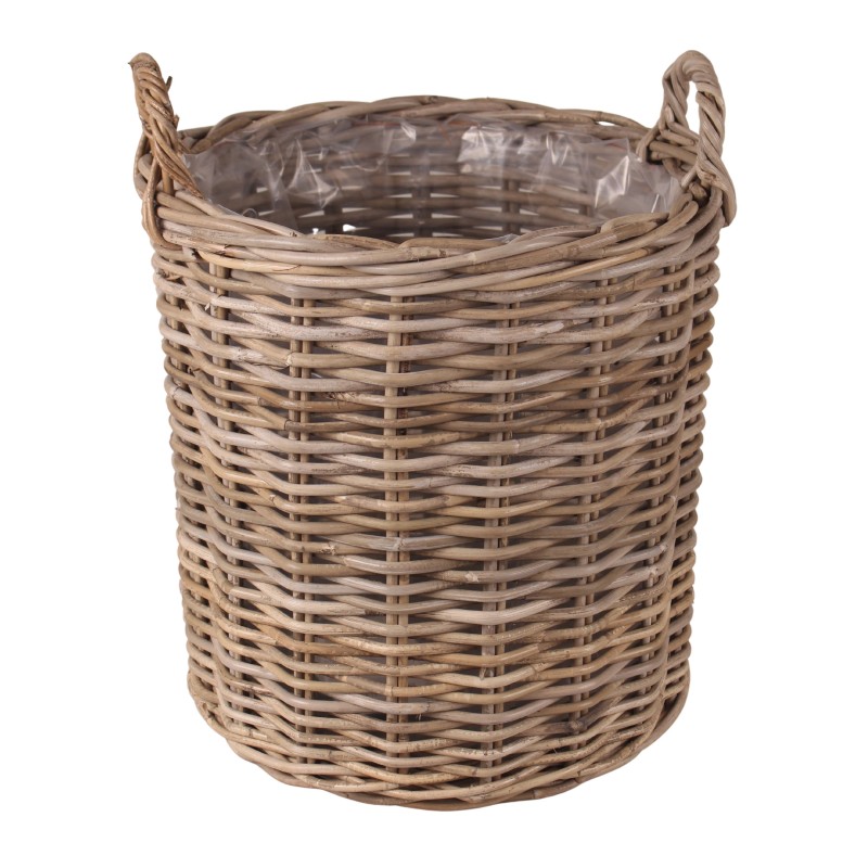 OSŁONKA ROUND BASKET RATTAN KOBO SZARA KOMPLET 5szt.