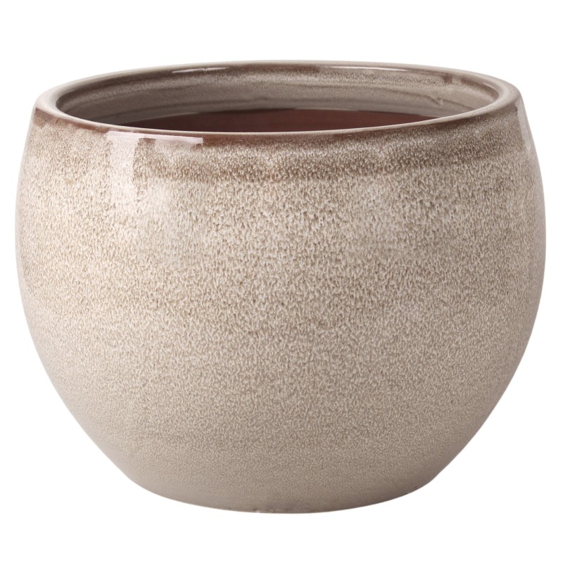 CERAMICZNA DONICA SZKLIWIONA SZARA 200-1561