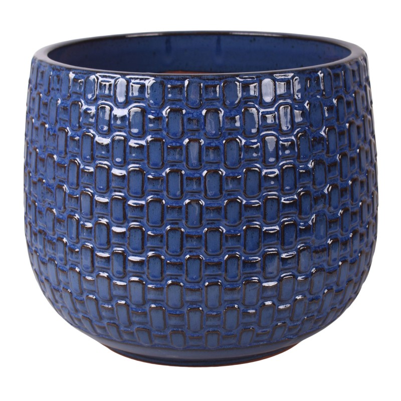DONICA CERAMICZNA SZKLIWIONA NIEBIESKA KOMPLET