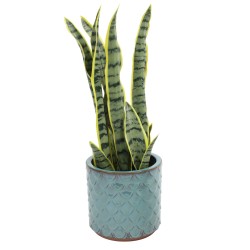 CERAMICZNA DONICA SZKLIWIONA MORSKI BŁĘKIT 200-4397