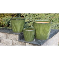 DONICA CERAMICZNA SZKLIWIONA ZIELONA 200-4378