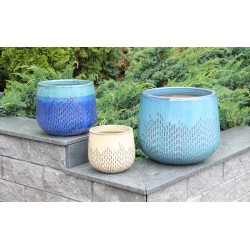 CERAMICZNA DONICA SZKLIWIONA 200-4350 MORSKI BŁĘKIT