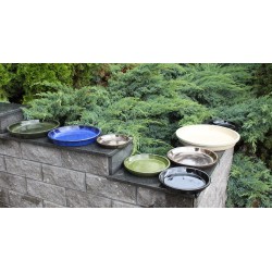 PODSTAWKA CERAMICZNA SZKLIWIONA BRĄZOWA