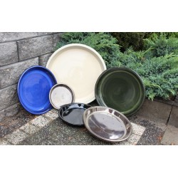 PODSTAWKA CERAMICZNA SZKLIWIONA KREMOWA