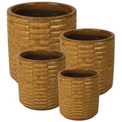 CERAMICZNA DONICA SZKLIWIONA BURSZTYN