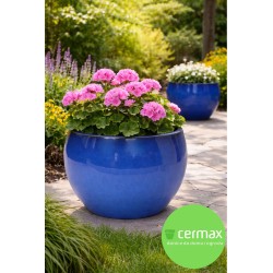 CERAMICZNA DONICA SZKLIWIONA NIEBIESKA 200-1561