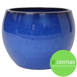 CERAMICZNA DONICA SZKLIWIONA NIEBIESKA 200-1561