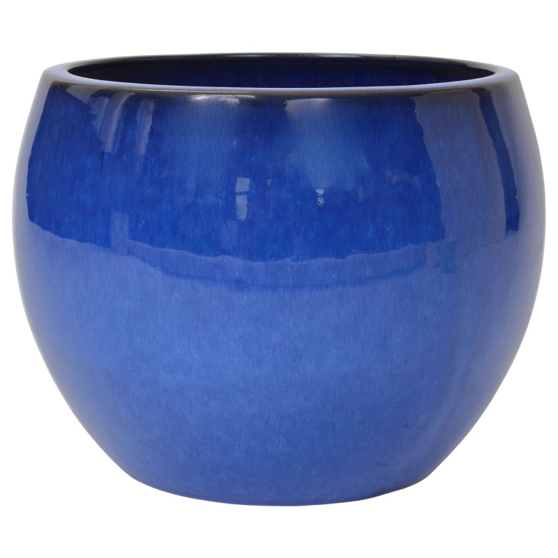 CERAMICZNA DONICA SZKLIWIONA NIEBIESKA 200-1561