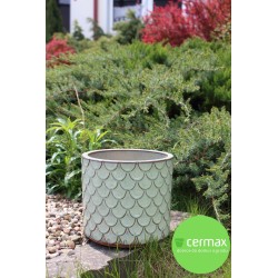 CERAMICZNA DONICA SZKLIWIONA ZIELONA 200-4397