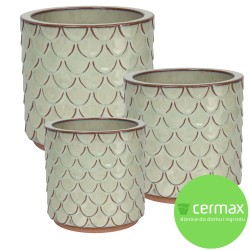 CERAMICZNA DONICA SZKLIWIONA ZIELONA 200-4397