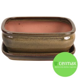 DONICA SZKLIWIONA BONSAI Z PODSTAWKĄ ZIELONA