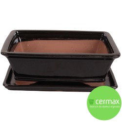 DONICA SZKLIWIONA BONSAI Z PODSTAWKĄ CZARNA