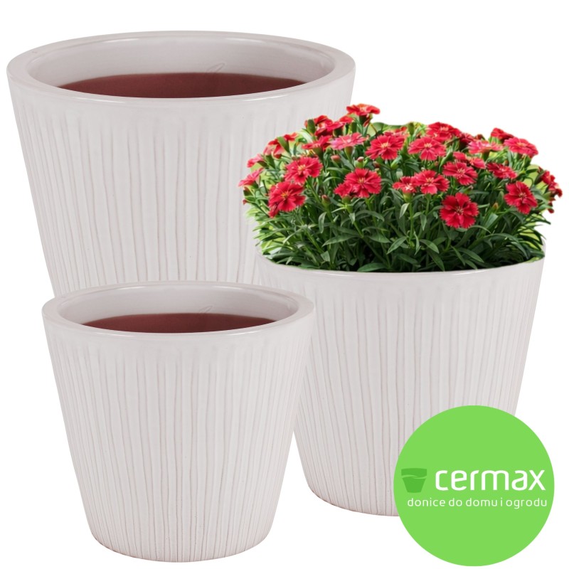 DONICA CERAMICZNA SZKLIWIONA KREMOWA 200-4378