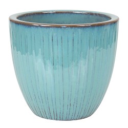 DONICA CERAMICZNA SZKLIWIONA MORSKI BŁĘKIT MROZOODPORNA