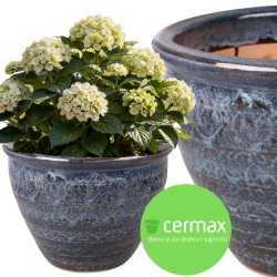 DONICA CERAMICZNA SZKLIWIONA NIEBIESKA MROZOODPORNA