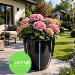 DONICA CERAMICZNA SZKLIWIONA CZARNA MROZOODPORNA